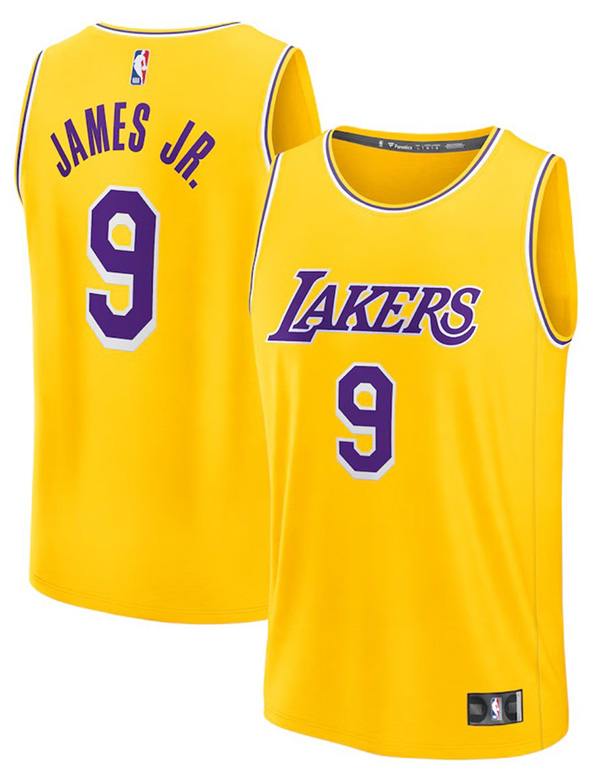 Los Angeles Lakers Nike Icon Swingman Jersey NBA 2024 Draft Pick - Gold - Bronny James Jr. - Unisex->nike air jordan->Sneakers